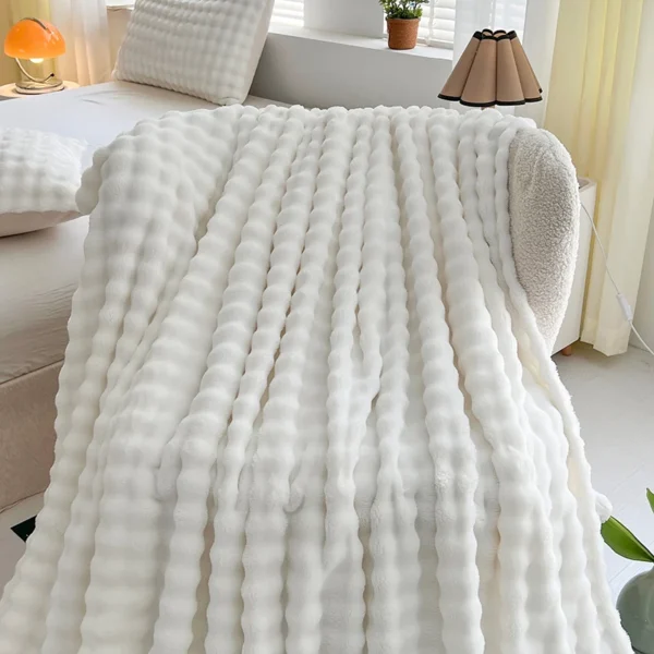 Flannel Fleece Blanket Adult Children Soft Warm Throw Blanket Bed Covers Simple Solid Color Sofa Breathable Bedspreads - Image 3