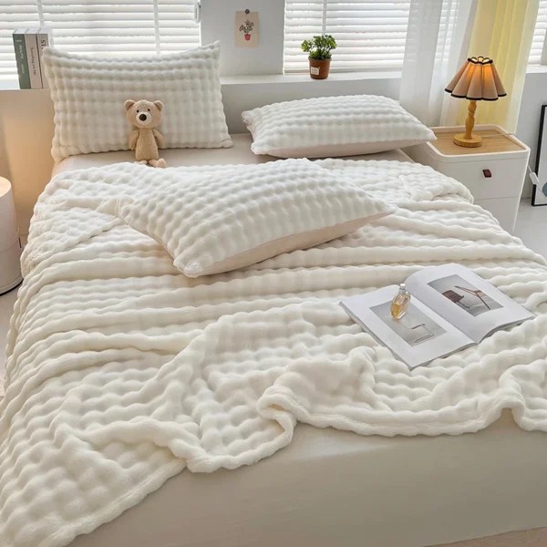 Flannel Fleece Blanket Adult Children Soft Warm Throw Blanket Bed Covers Simple Solid Color Sofa Breathable Bedspreads - Image 6