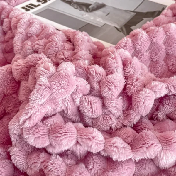 New Jacquard Large Edge AB Edition Golden Turtle Fleece Lamb Milk Velvet Double Layer Thickened Blanket Cover Blanket - Image 4