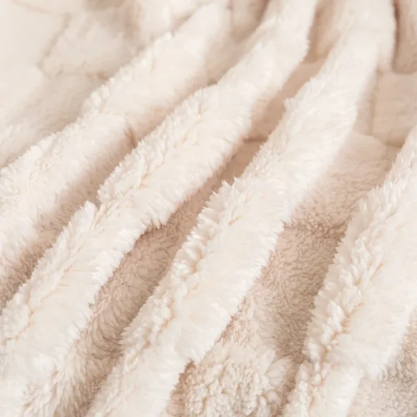 Grid Style Jacquard Thick Blanket Soft Comfortable Sofa Bed Throw Blanket Fluffy Velveteen Cover Blanket - Image 3