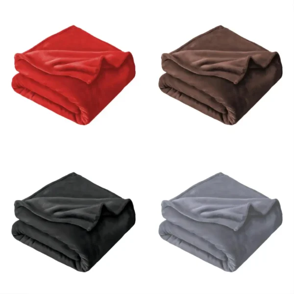 Pure color thick fleece blanket fleece blanket bed sheet cover blanket,multi functional nap blanket pet blanket - Image 5